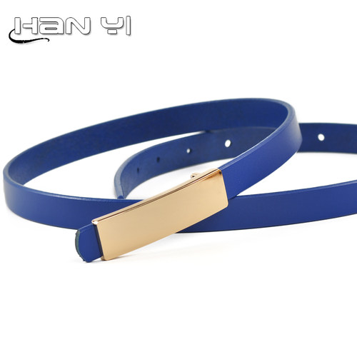 韩版真皮细腰带 连衣裙百搭装饰女士腰带 牛皮细款皮带裤带 黑色 - 图1