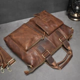 Портативная сумка на одно плечо, ноутбук, из натуральной кожи, бизнес-версия, 15.6 дюймов