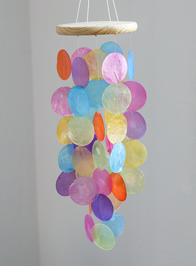 北欧ins贝壳云母捕梦网风铃儿童房装饰挂件墙壁装饰吊饰