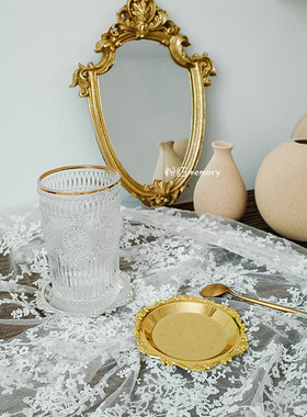 欧式风复古首饰摆拍收纳金属盘