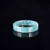 Natural A-grade jade ice blue water small square ring for men and women plain ring ring jade square ring