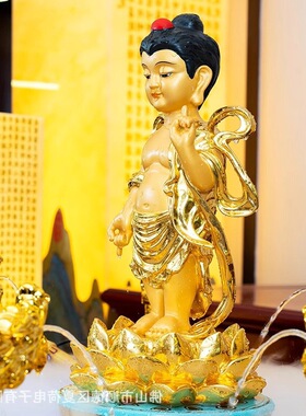 合金红彩景泰蓝浴佛盆佛诞节释迦牟尼佛太子佛浴佛节九龙吐水
