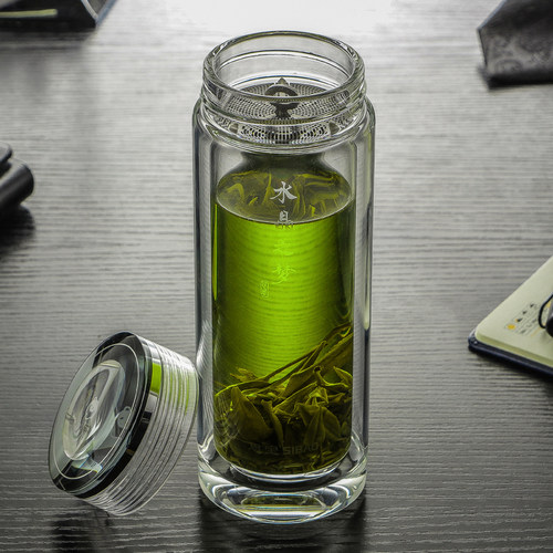 思宝玻璃杯男士双层保温杯水晶之梦泡茶水杯商务茶杯官方授权店 - 图0