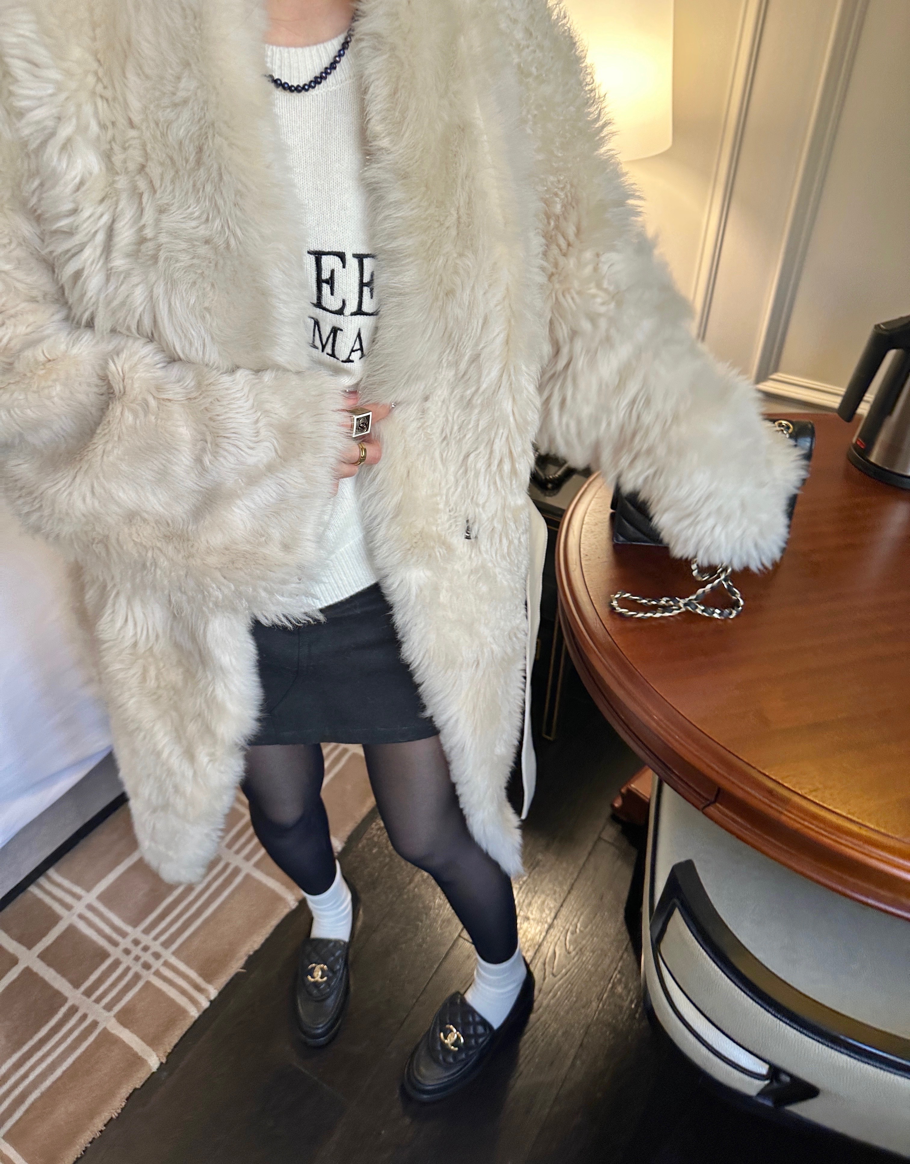 THEOPENDM 秋冬新款套头全羊毛学院风宽松时髦刺绣毛衣女内搭外穿