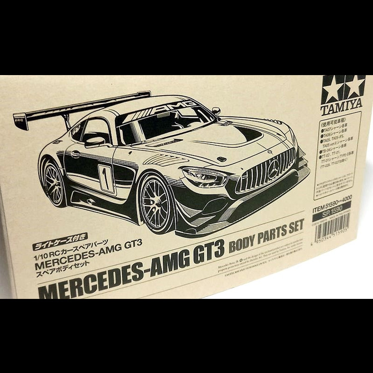 田宫TAMIYA 51590 电房透明车壳套件 奔驰 AMG GT3 (轴距257mm) - 图0