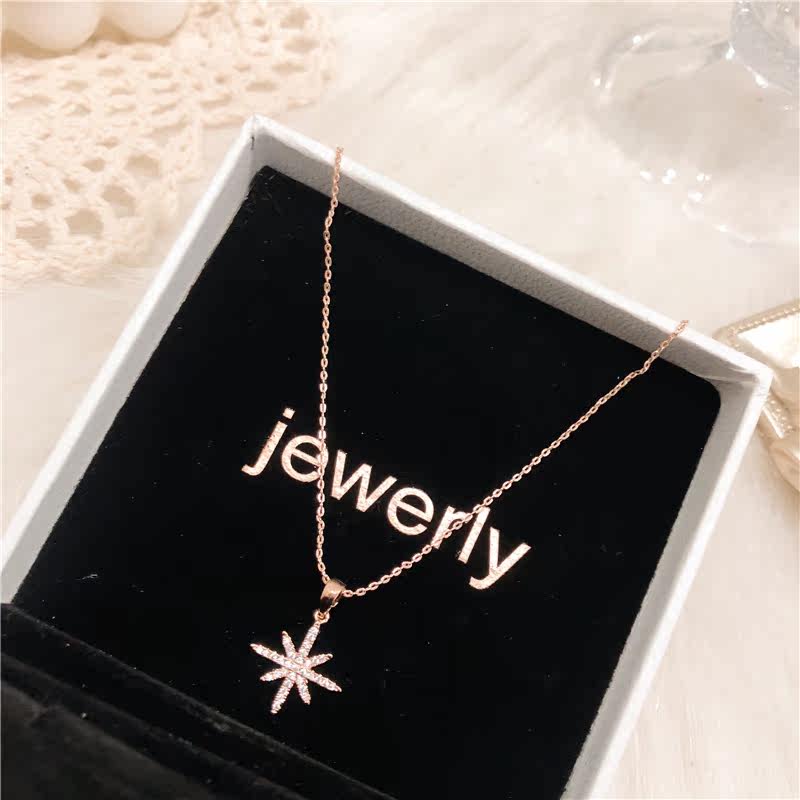 东大门女多芒星吊坠网红流行锁骨链 东大门手作饰品店项链