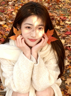 白色软糯风围巾女2025新款秋冬出行潮韩系流苏披肩保暖围脖高级感