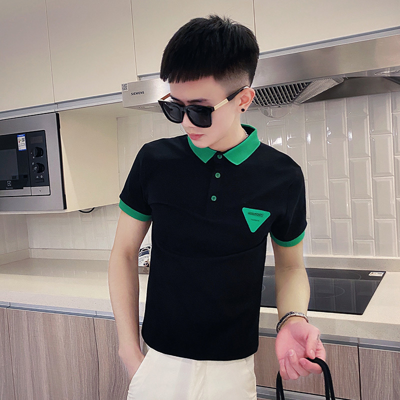 夏季XS码小码修身短袖POLO衫男155矮个子韩版帅气短袖T恤上衣服潮 - 图2