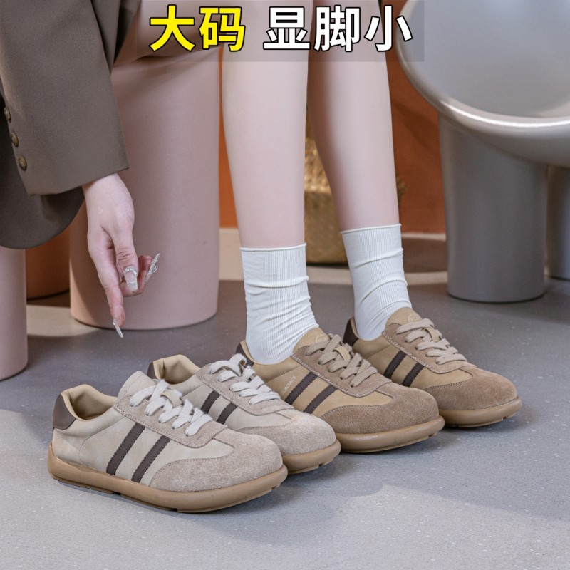 前掌加宽大码女鞋41到43德训鞋秋季真皮2025新款平底鞋软底显脚小,淘宝优惠券,粉丝福利购,淘宝优惠卷