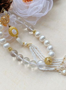 白水晶汉服配饰十八子手持压襟