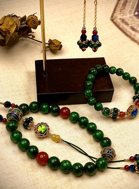 干青十八子汉服压襟旗袍挂