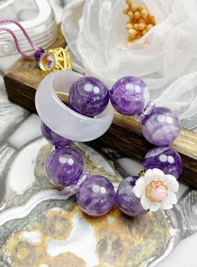 女紫水晶压襟复古风手机挂