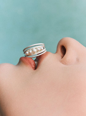 MOIAUSSI方线珍珠戒指