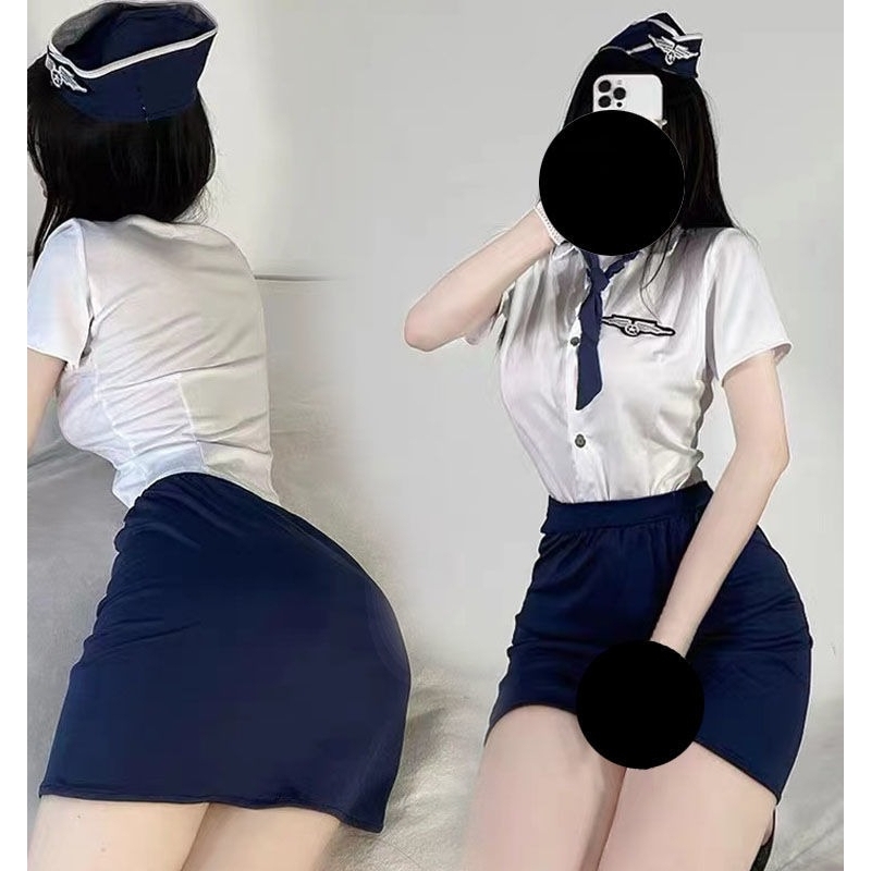 成熟御姐风空姐制服jk性感女警机长上衣ol女士丝袜衬衫职业套装 - 图0