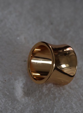 女黄铜镀金小众欧美戒指