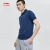 Li Ning nam tay ngắn 2019 loạt đào tạo mới nhanh khô ve áo mùa hè đan áo sơ mi POLO giản dị APLP033 - Áo polo thể thao