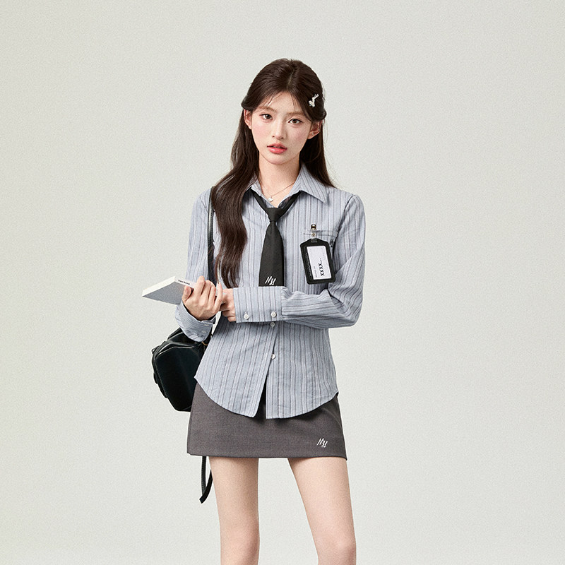 花铃太太学院风白衬衫jk制服收腰长袖衬衫2026女修身打底早秋上衣,淘宝优惠券,粉丝福利购,淘宝优惠卷