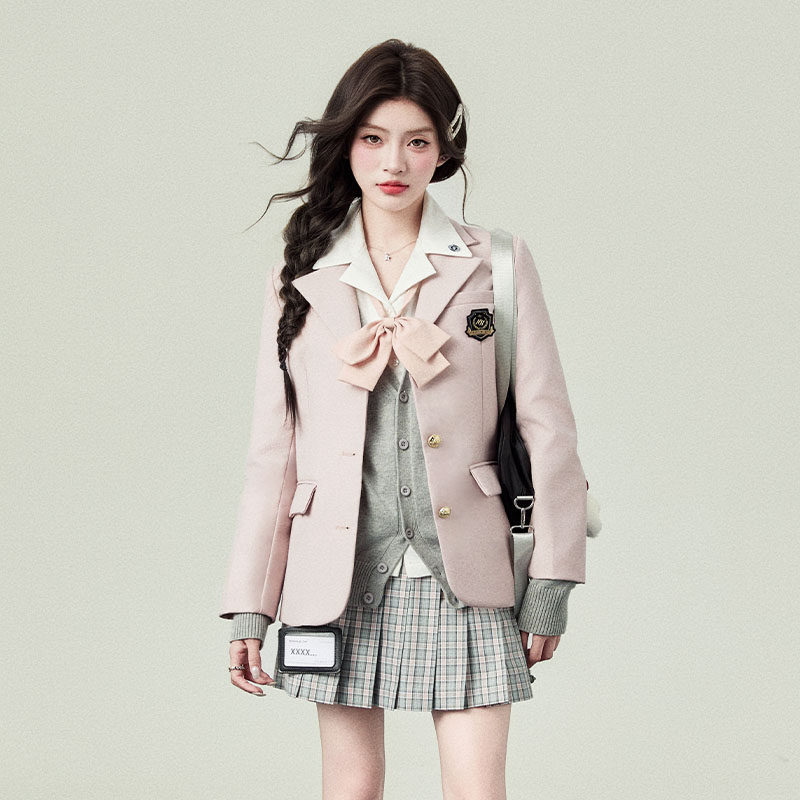 花铃太太原创jk制服西装外套女表参大学院风深灰色2026春季校供感,淘宝优惠券,粉丝福利购,淘宝优惠卷