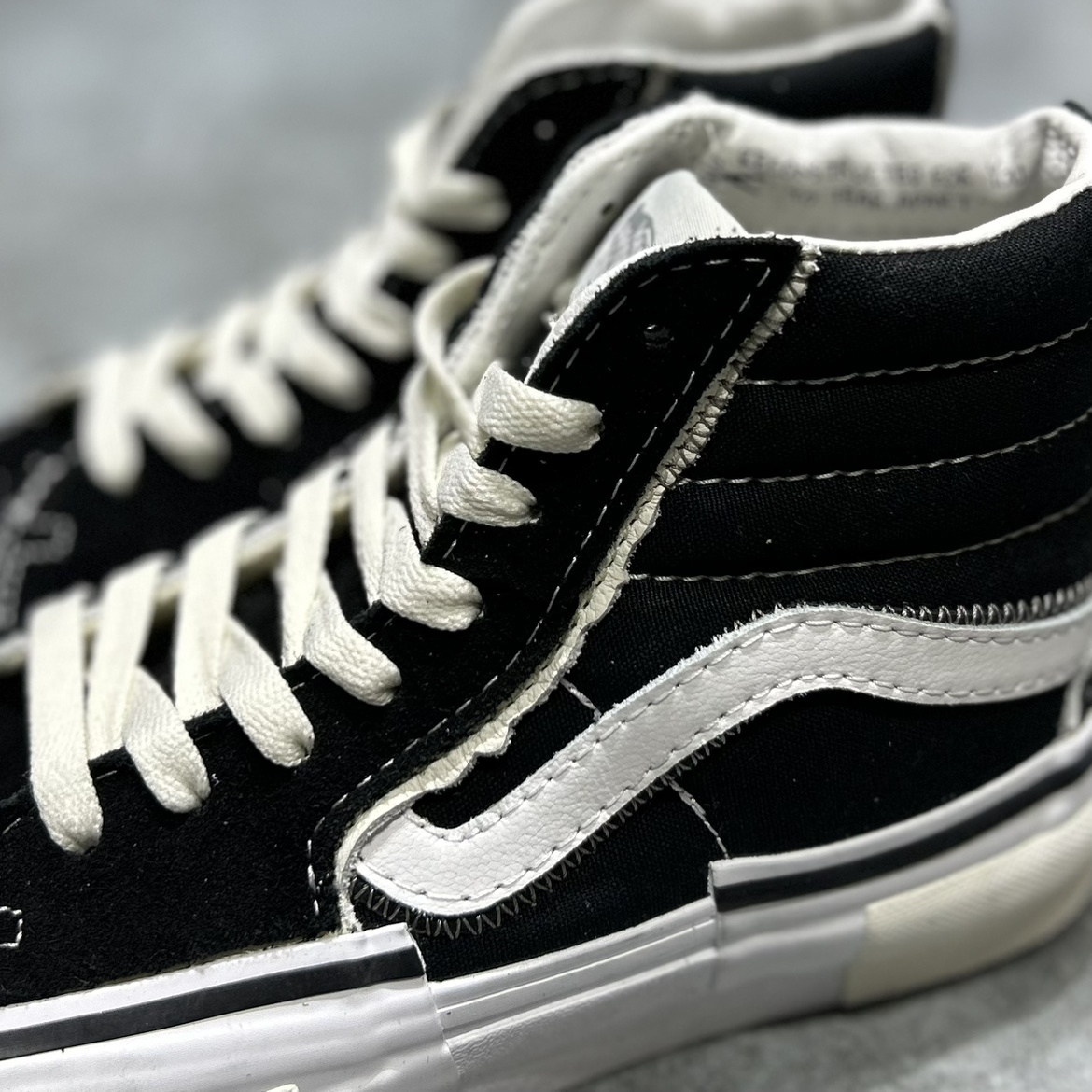 vans sk8hi黑白解构可裁剪男女同款高帮休闲帆布板鞋VN0005UK6BT-图3