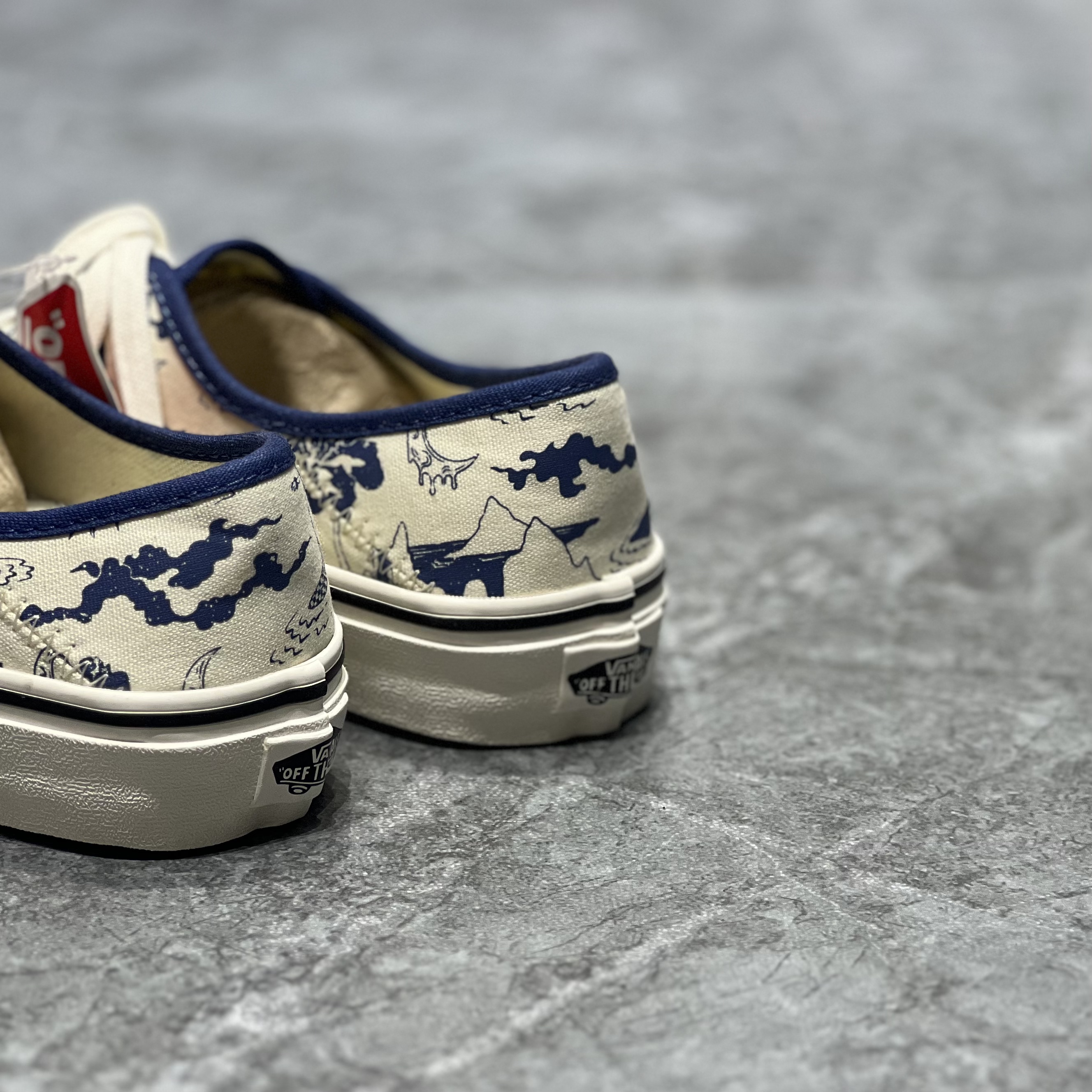 Vans Authentic男女白蓝冲浪印花低帮休闲运动帆布鞋VN0A5HYPAXV - 图3