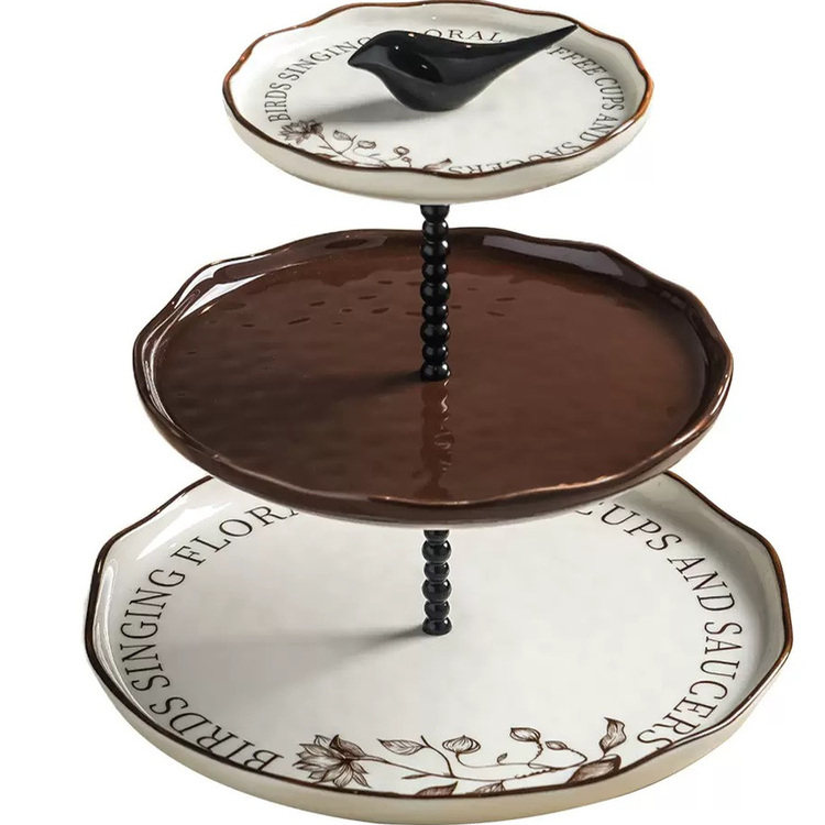 中古风高颜值陶瓷花鸟多层收纳架/蛋糕甜品架,淘宝优惠券,粉丝福利购,淘宝优惠卷