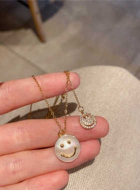 天然白贝母项链女夏季吊坠轻奢