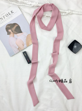 clady雪纺棉纱腰带细长窄丝巾