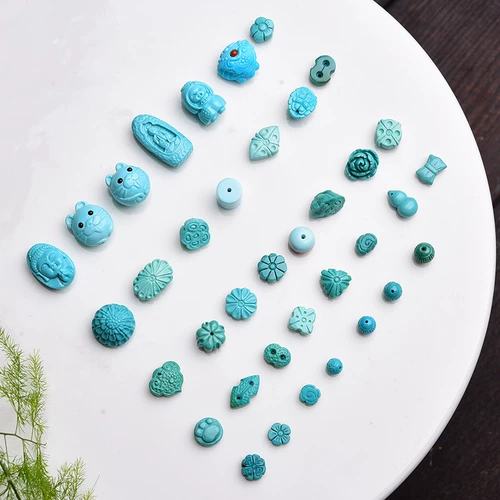 Бирюзовая природная руда, резной аксессуар ручной работы с бантиком, провинция Хубэй