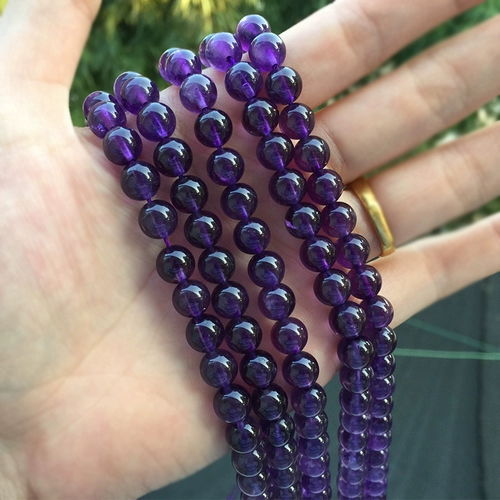 Натуральные бусины с аметистом, аксессуар, аксессуары, 4-12мм