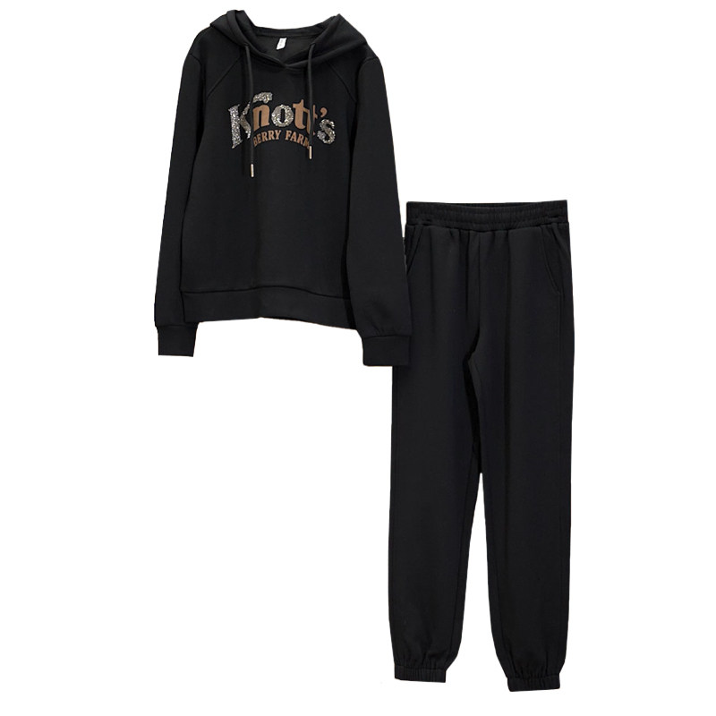 大码女装加绒加厚时尚运动套装女冬季新款连帽卫衣+束脚裤两件套,淘宝优惠券,粉丝福利购,淘宝优惠卷