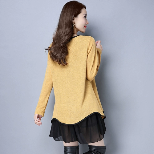 Осеннее платье, длинная приятная телу юбка, большой размер, коллекция 2022, по фигуре, средней длины