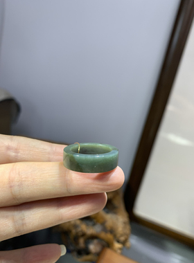 82#新疆且末蓝糖花戒指指环17码天然玉石真玉特价正品