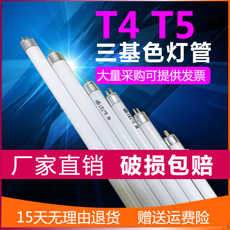 T4T5长条家用灯管老式镜前节能日光荧光灯细小三基色直管灯架灯管 - 图0