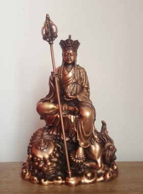 纯铜谛听地藏王菩萨佛像摆件紫铜精工细作精美家居供奉
