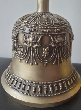 尼泊尔工艺精品双色九股金刚铃杵家居供奉降魔杵天籁声音好听含银