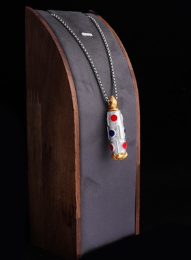 新品藏式天珠嘎乌盒子铜鎏金银吊坠长寿宝瓶坛城可打开挂件项链