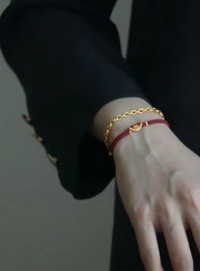 情侣沙金烧蓝小众手编绳