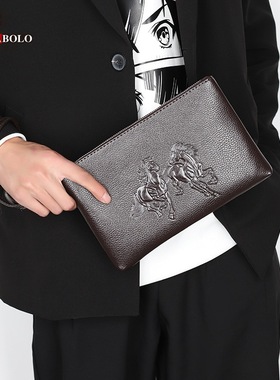 新款钱包男士手拿包夹包长款拉链大容量男手包men's clutch bags