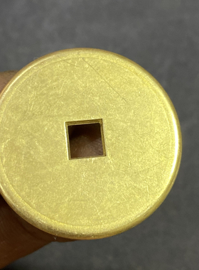 黄铜无字铜板铜钱无字平安钱加厚方孔铜币挂件吊坠直径3厘米