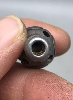 纯铁五眼六通一体三通佛头藏式天铁托甲文玩手串菩提念珠配件配饰