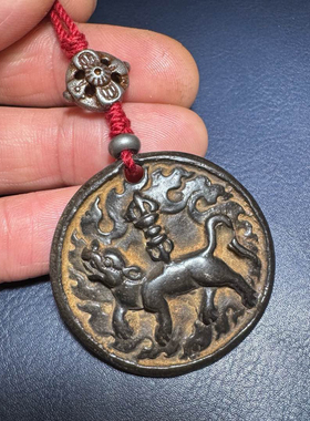宫贡复刻西藏雪狮金刚藏式天铁托甲项链吊坠挂件特色复古民族特色