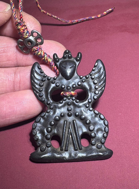 西藏纯铁藏式天铁托甲大鹏鸟吊牌挂饰挂件特色民族风护法神饰品