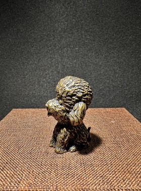 泰迪狗日式手作镇纸实心铜复古