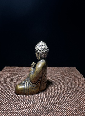 小佛像做旧实心仿古微雕摆件黄铜