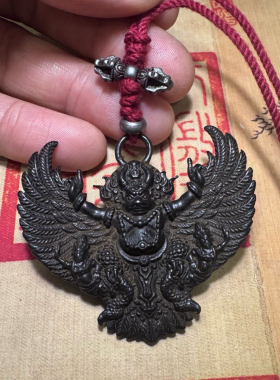 复古藏传寒铁托甲大鹏金翅鸟吊坠天铁护法大鹏鸟挂坠国风藏式饰品