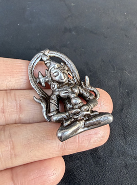 天铁托甲藏式帕拉风格长寿佛寒铁吊坠项链挂件民族风文玩玄铁配饰