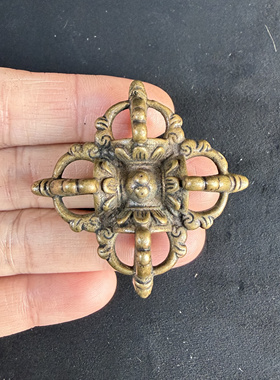 复古藏式黄铜十字金刚杵吊坠挂件民族风文玩配饰普巴杵念珠配饰