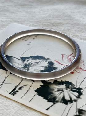 天然玛瑙冰种灰玉髓小圆条美人手镯新中式小众复古风气质叮当镯子