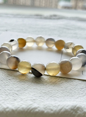 天然玛瑙玉石水墨飘花手链 原创小众设计冷淡风高级2025新款手串