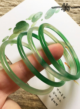 袖里乾坤汉服绿玉髓手镯 古风玉石女玛瑙镯子手饰环 一物一图包邮
